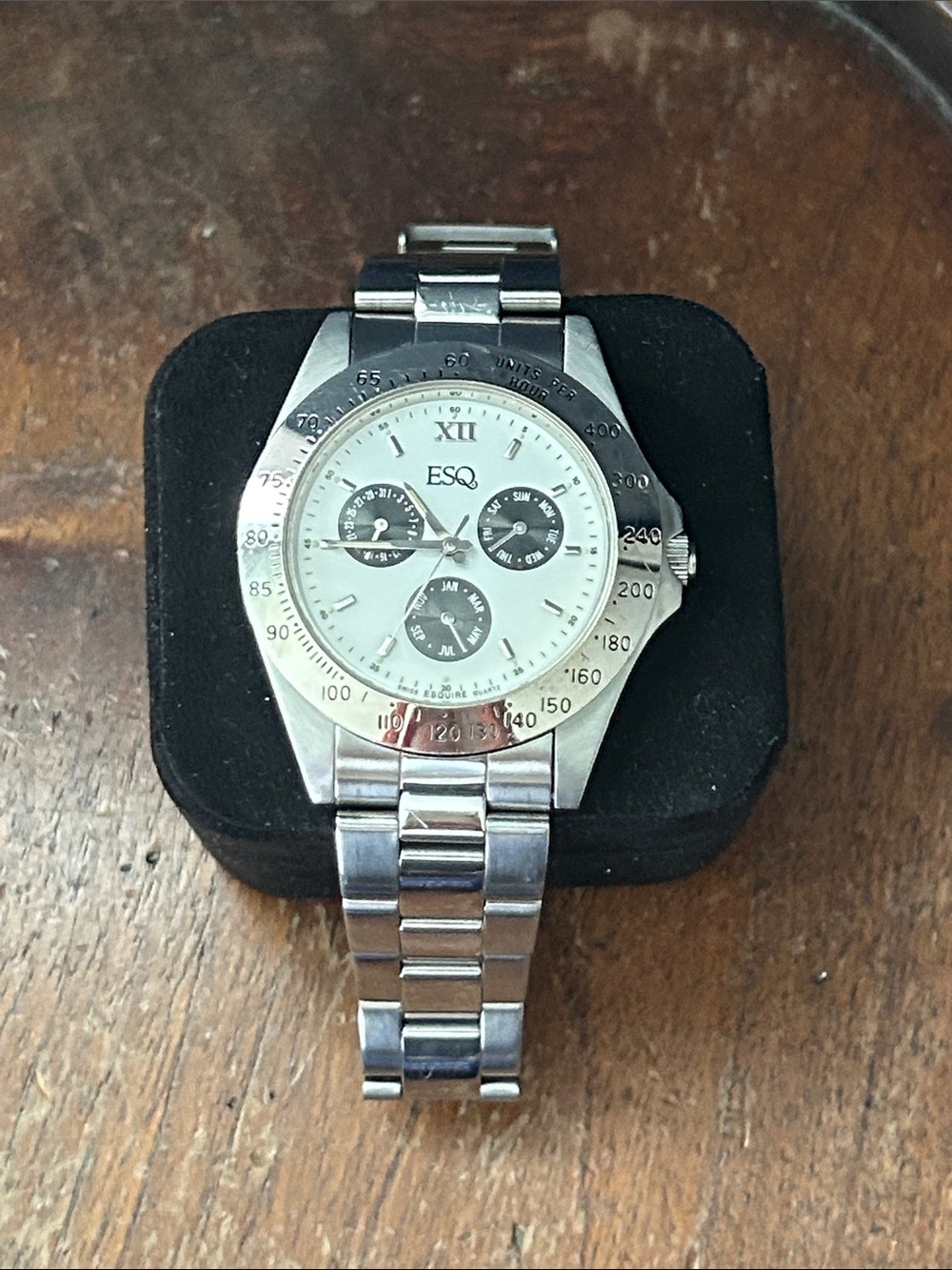 ESQ by Movado Stainless Steel Chronograph Watch - Silver & White